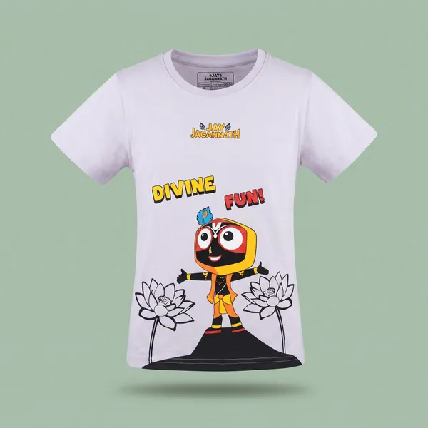 Jay_Jagannath_Kids_"Divine_Fun!"_Lavender_T-Shirt