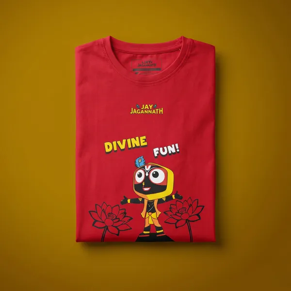 Jay_Jagannath_"Divine_Fun!"_Red_T-Shirt