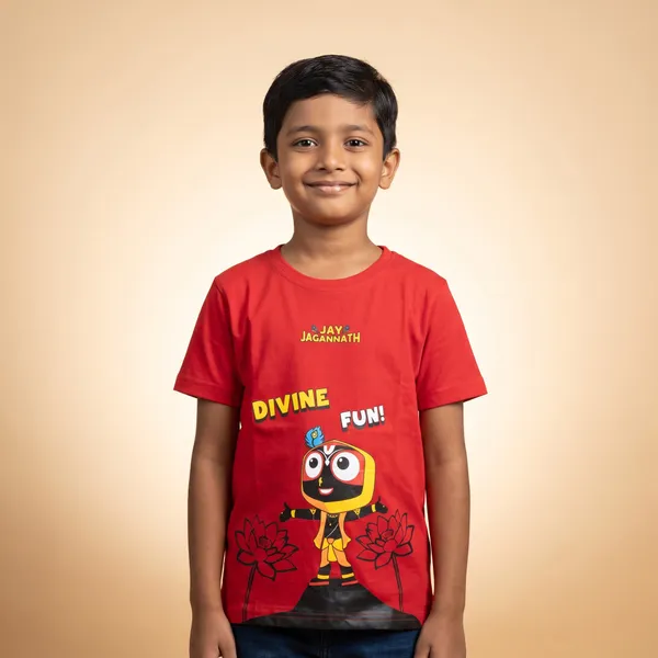 Jay_Jagannath_"Divine_Fun!"_Red_T-Shirt
