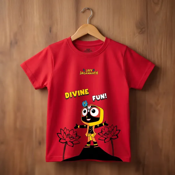 Jay_Jagannath_"Divine_Fun!"_Red_T-Shirt