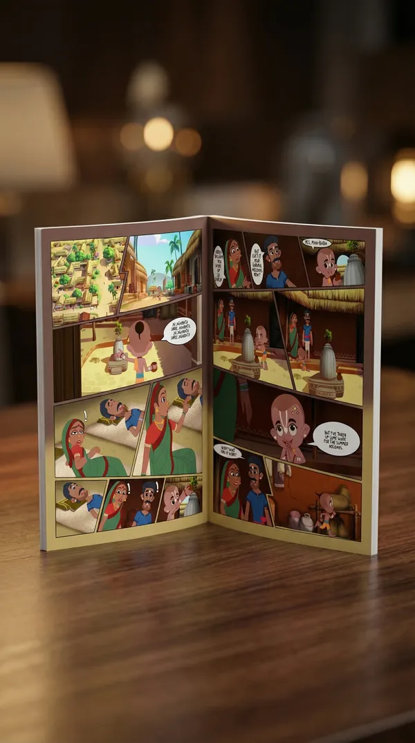 The_Comics_Duo_Pack_-_Comics_Book_Tirth_Yatra_+__Comics_Book_Bansuri_+_Notebook_Labels_(7_Sheets)