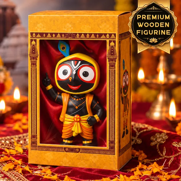 Lord_Jagannath_Devotional_Wooden_Figurine_-_Yellow_&_Black_Religious_Stuffed_Doll_with_Peacock_Feather
