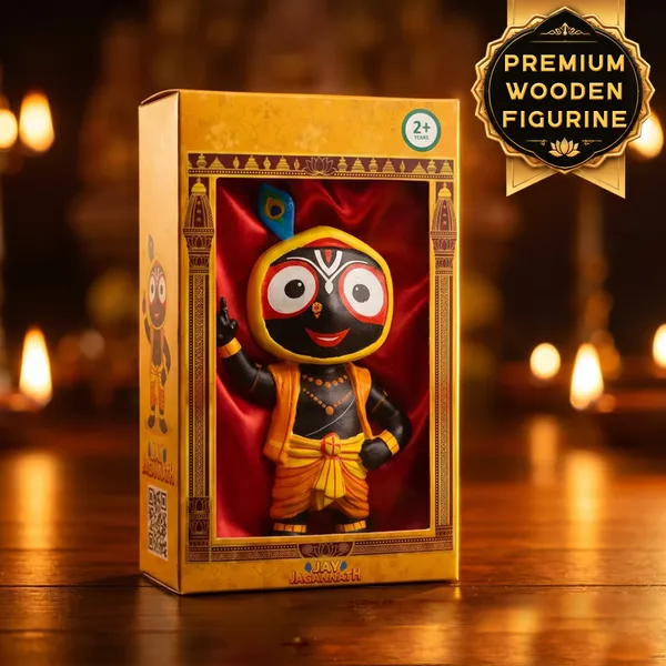 Lord_Jagannath_Devotional_Wooden_Figurine_-_Yellow_&_Black_Religious_Stuffed_Doll_with_Peacock_Feather