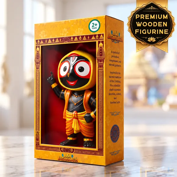 Lord_Jagannath_Devotional_Wooden_Figurine_-_Yellow_&_Black_Religious_Stuffed_Doll_with_Peacock_Feather