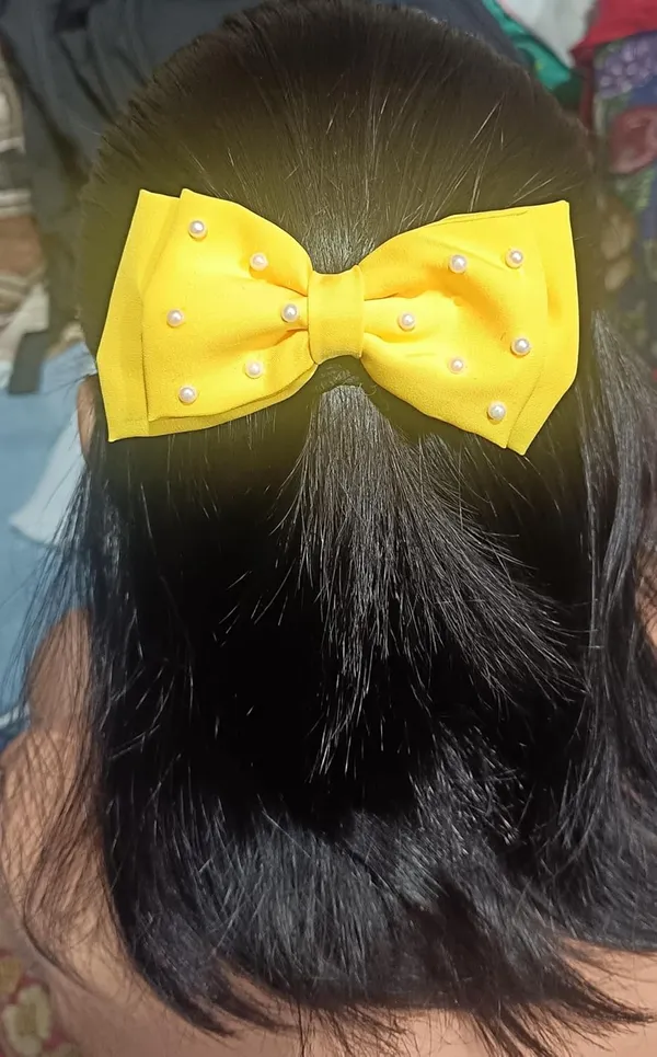 Yellow_Satin_Premium_And_Elegant_Hair_Bow_Clip_For_Women