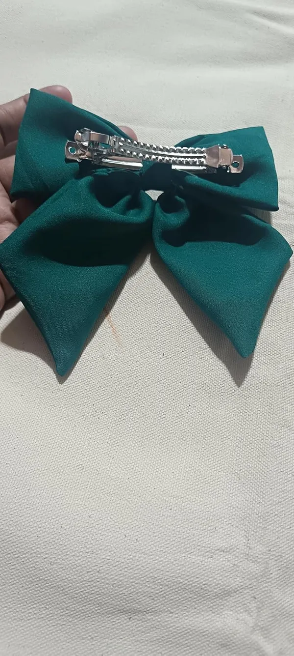 Green_Satin_Premium_And_Elegant_Hair_Bow_For_Women