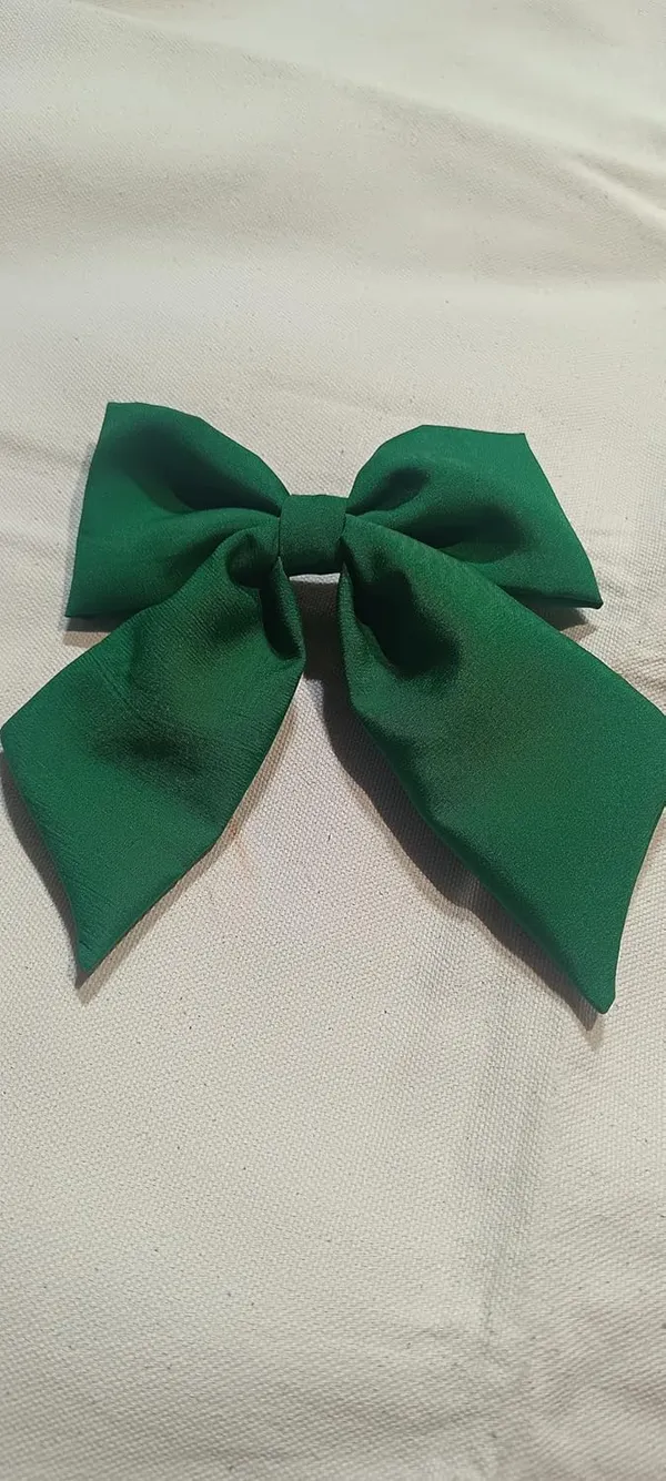Green_Satin_Premium_And_Elegant_Hair_Bow_For_Women