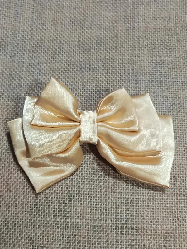 Cream_Satin_Premium_And_Elegant_Hair_Bow_Clip_For_Women