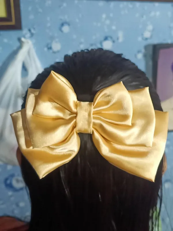 Cream_Satin_Premium_And_Elegant_Hair_Bow_Clip_For_Women