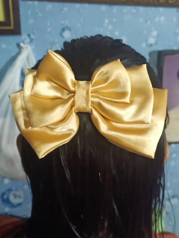 Cream_Satin_Premium_And_Elegant_Hair_Bow_Clip_For_Women