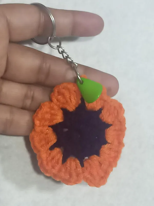 Orange_And_Black_Metal_And_Fabric_Premium_And_Elegant_Keychain_For_Women