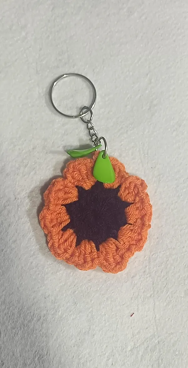 Orange_And_Black_Metal_And_Fabric_Premium_And_Elegant_Keychain_For_Women