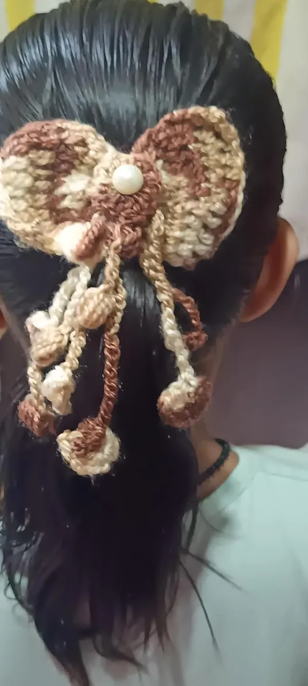 Brown_And_Beige_Woolen_Premium_And_Elegant_Hair_Accessory_For_Women