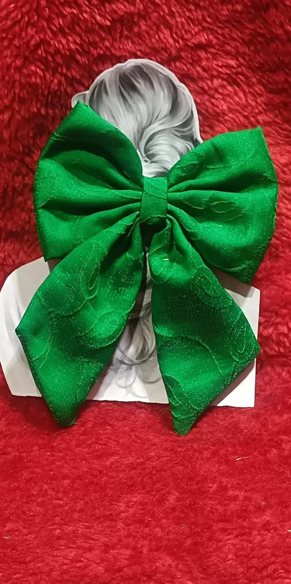 Green_Metallic_Mesh_Premium_And_Elegant_Bow_For_Women