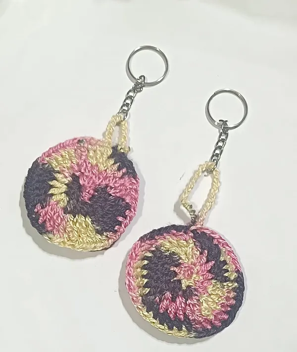 Orange_And_Black_Woolen_Premium_And_Elegant_Keychain_For_Women
