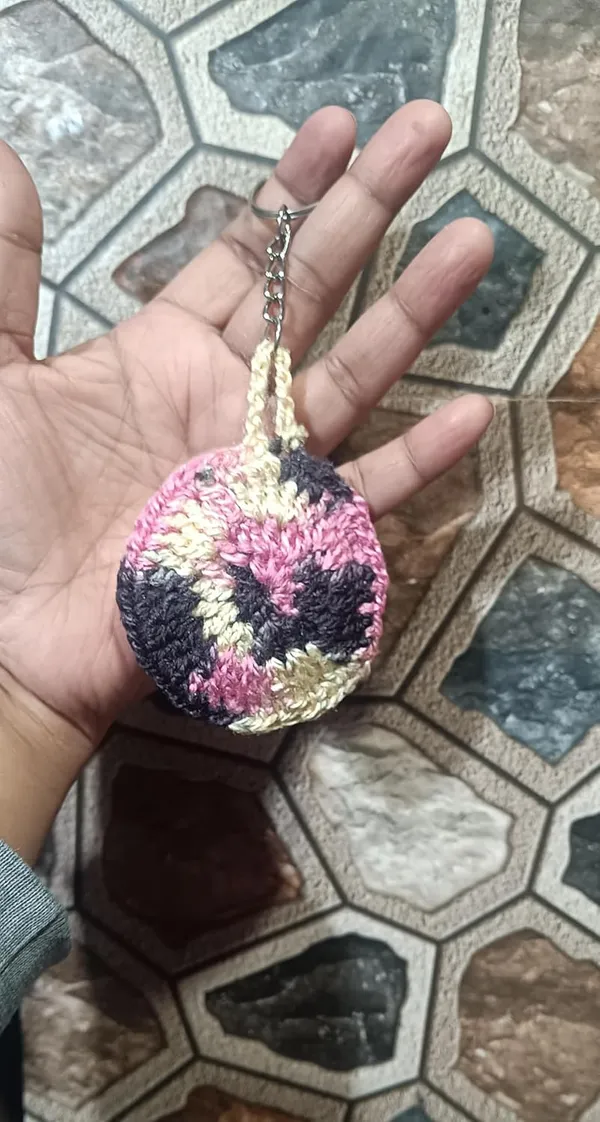 Orange_And_Black_Woolen_Premium_And_Elegant_Keychain_For_Women