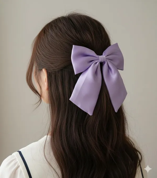 Green_Satin_Premium_And_Elegant_Hair_Bow_Clip_For_Women