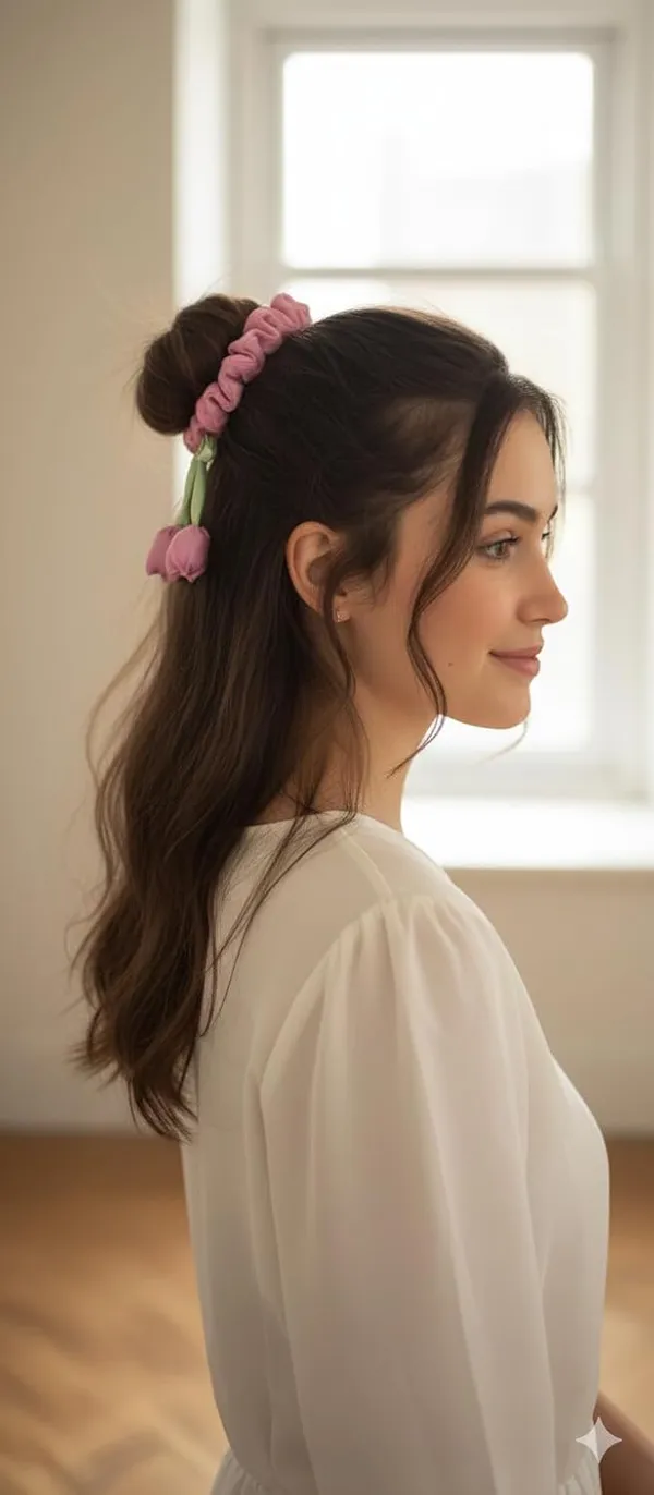 Pink_And_Green_Satin_Premium_And_Elegant_Hair_Bow_For_Women