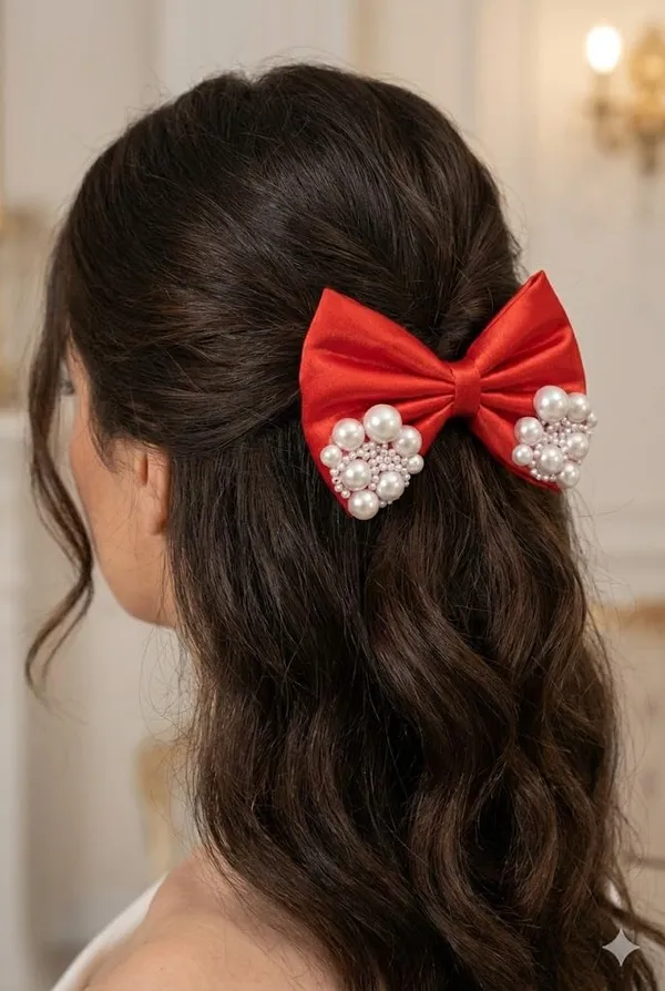 Green_Satin_Premium_And_Elegant_Hair_Bow_Clip_For_Women