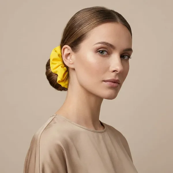 Yellow_Elastic_And_Polyester_Premium_And_Elegant_Hair_Scrunchie_For_Women