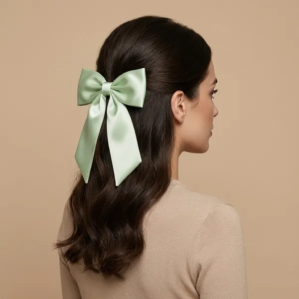 Green_Satin_Premium_And_Elegant_Hair_Bow_Clip_For_Women