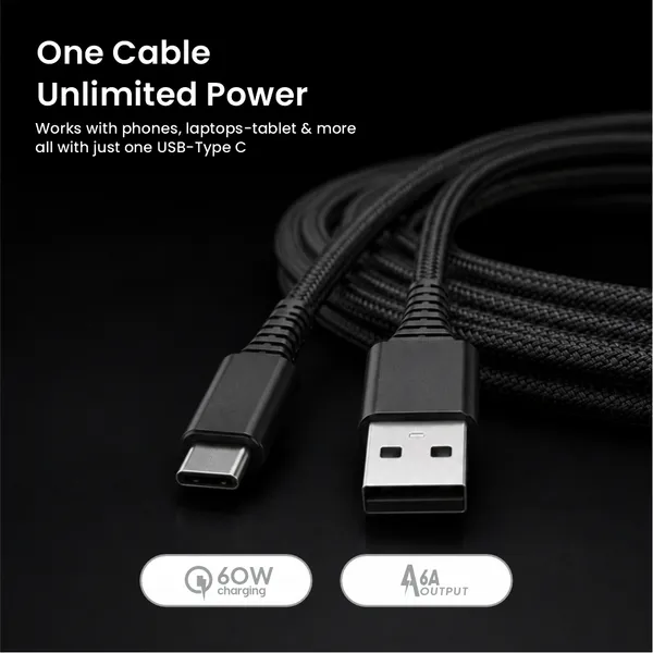Eliide_Eld-16T_Usb_To_Type-C_Cable_60W_6A_Fast_Charging_1M