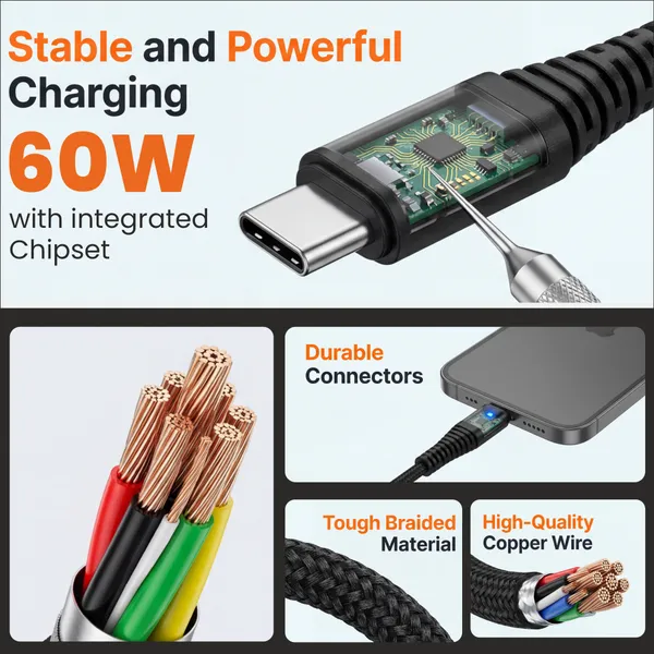Eliide_Eld-19T_Type-C_To_Type-C_Cable_60W_6A_Fast_Charging_1M