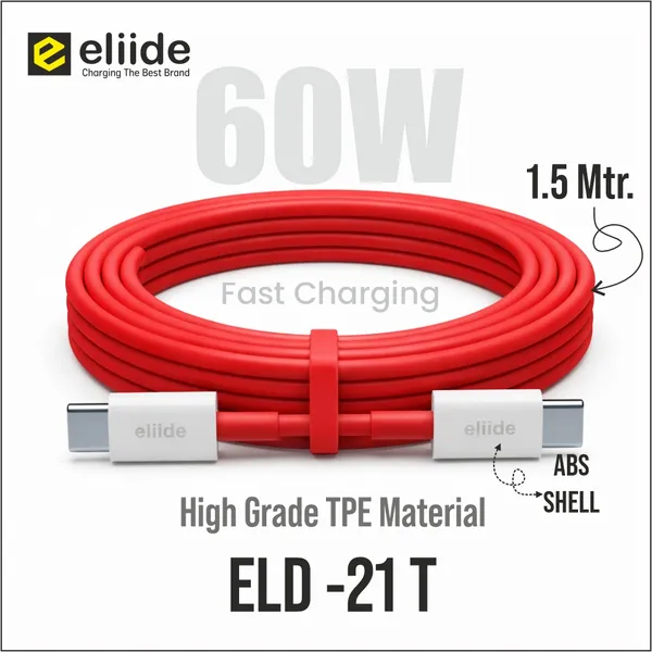 Eliide_Eld-21T_Type-C_To_Type-C_60W_Fast_Charging_Cable_1.5M