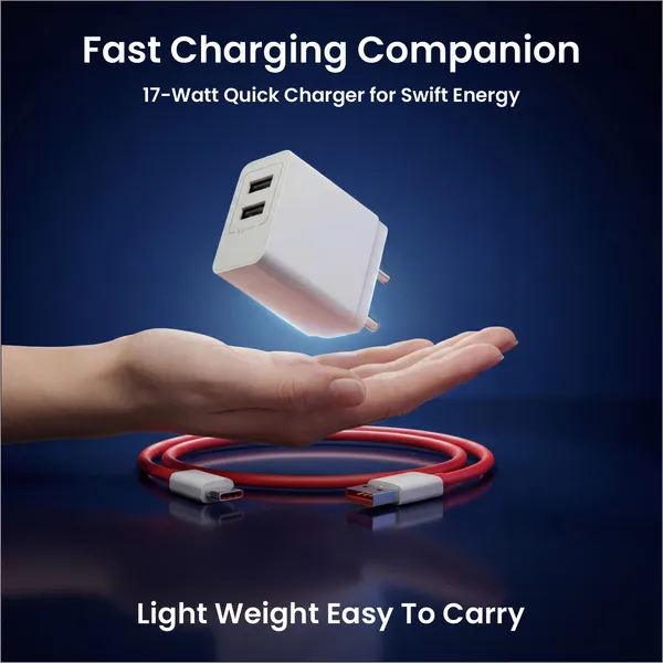 Eliide_X-17W_3.4A_Dual_Usb_Charger_With_Micro_Usb_Cable_White