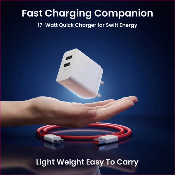 Eliide_X-17W_3.4A_Dual_Usb_Charger_With_Micro_Usb_Cable_White