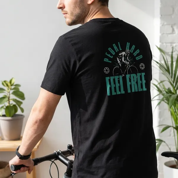 Black_Pedal_Hard_Feel_Free_Graphic_Tshirt_Cycling_Themed_Tee