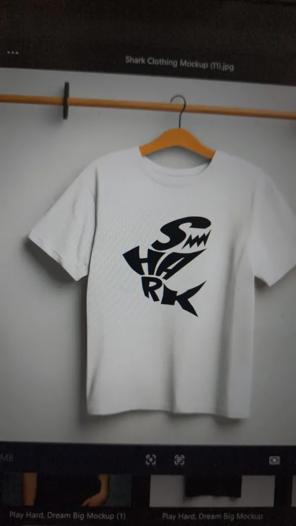 White_Shark_Typography_Cotton_Tshirt