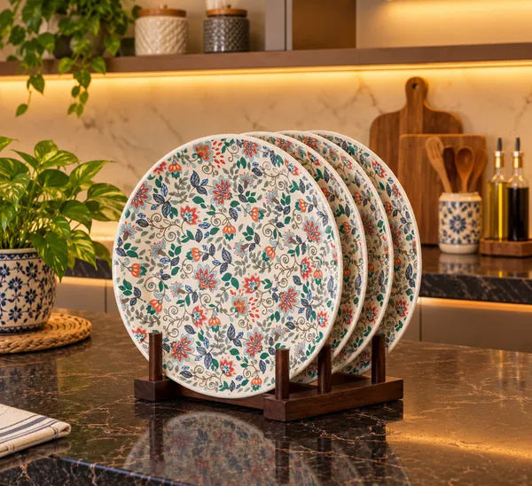 VEROSHIA_Ceramic_Blue_White_Plates_Set_of_4