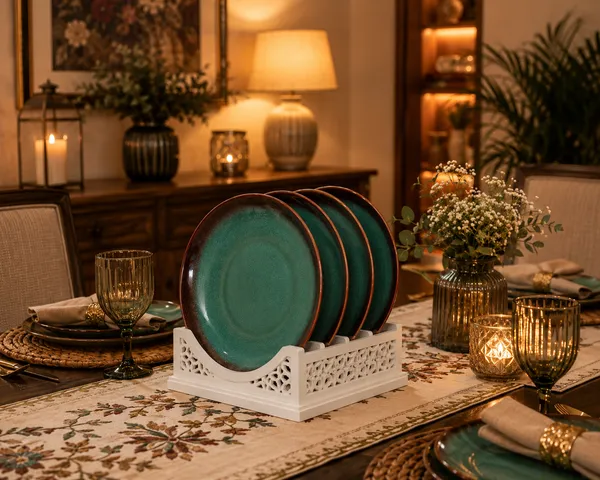 VEROSHIA_Ceramic_GREEN_Plates_Set_of_4