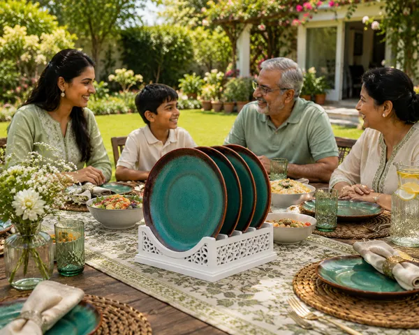 VEROSHIA_Ceramic_GREEN_Plates_Set_of_4