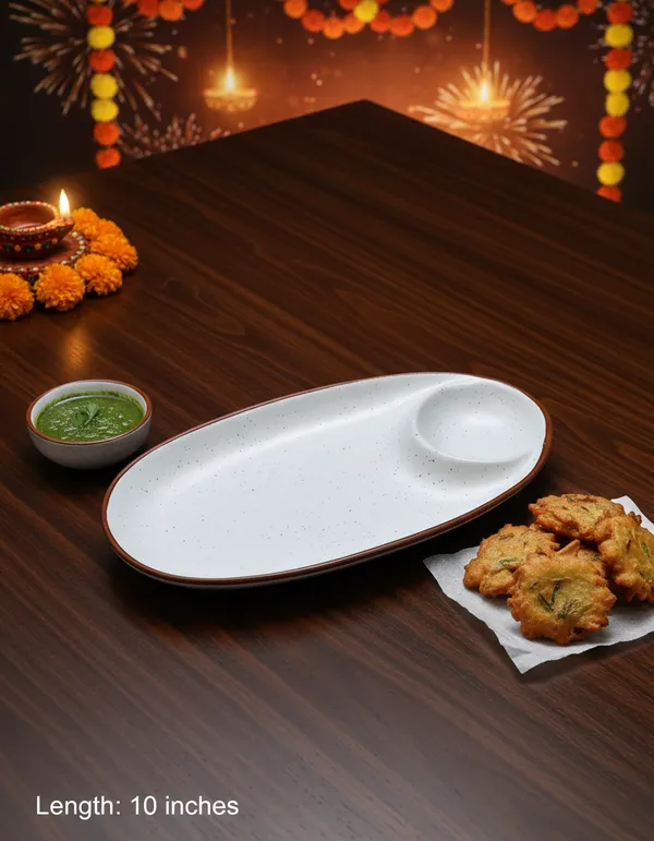 White_Premium_Ceramic_Serving_Platter_With_Dip