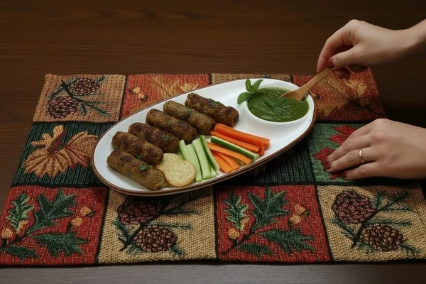 White_Premium_Ceramic_Serving_Platter_With_Dip