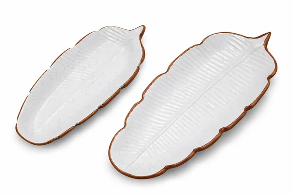 White_Premium_Ceramic_Banana_Leaf_Big_&_Small