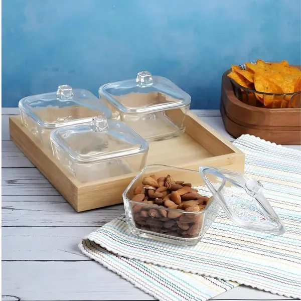 Premium_Square_Candy_Jar_With_Wooden_tray(Pack_Of_4)