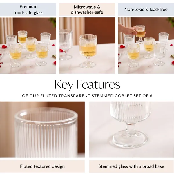 Fluted_Transparent_stemmed_&_ribbed_Goblet_set_of_6_225ml