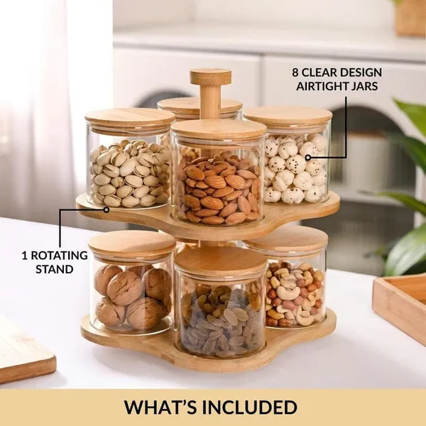Transparent_Airtight_Glass_Storage_Jar_Set_With_Rotating_Stand_(Set_Of_9)