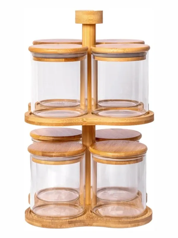 Transparent_Airtight_Glass_Storage_Jar_Set_With_Rotating_Stand_(Set_Of_9)