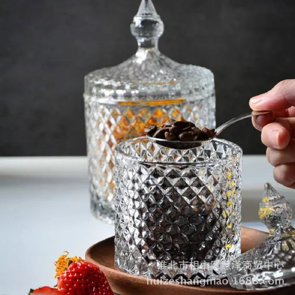 Diamond_cut_Glass_Premium_medium_Candy_Jar_(Pack_Of_2)