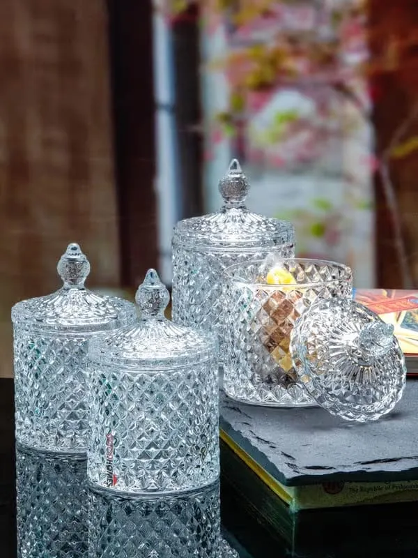 Diamond_cut_Glass_Premium_medium_Candy_Jar_(Pack_Of_2)