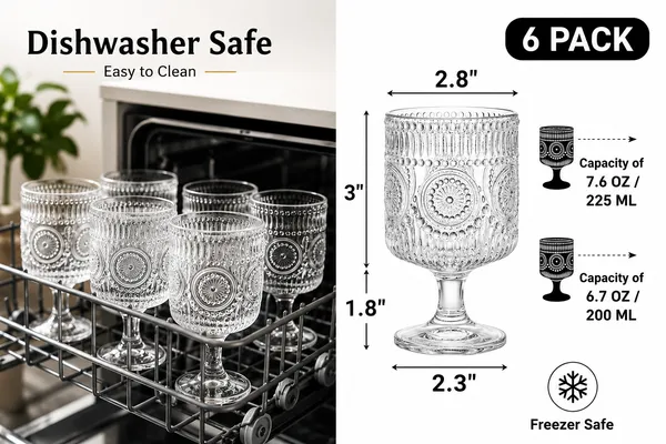 TDJ_Vintage_Royale_Embossed_Goblet_Glasses_Set_of_6_|_225ml_Crystal_Clear_Stemmed_Drinking_Glasses_|_Premium_Juice,_Mocktail,_Cocktail_&_Dessert_Glassware