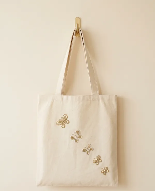 Golden_Butterfly_Embellished_Canvas_Tote_Bag
