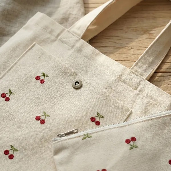 Sweet_Cherry_Embroidered_Cotton_Tote_&_Pouch_Combo