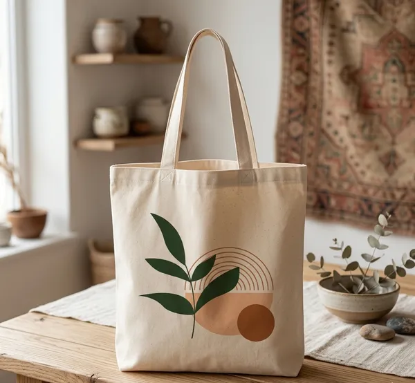 Boho_Botanical_Abstract_Cotton_Tote_Bag