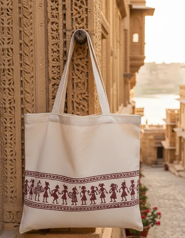 Warli_Print_Cotton_Tote_Bag
