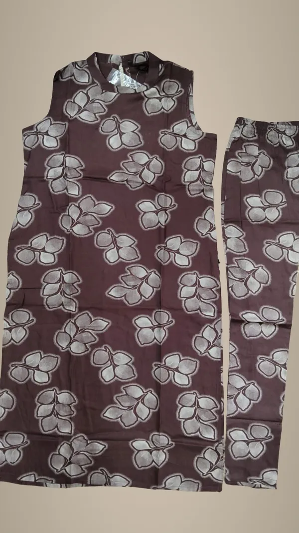 Brown_Cotton_Kurti_With_Pants_For_Women